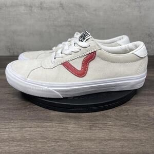Vans Shoes Womens 7 Epoch Sport LX White Red Suede Skateboard